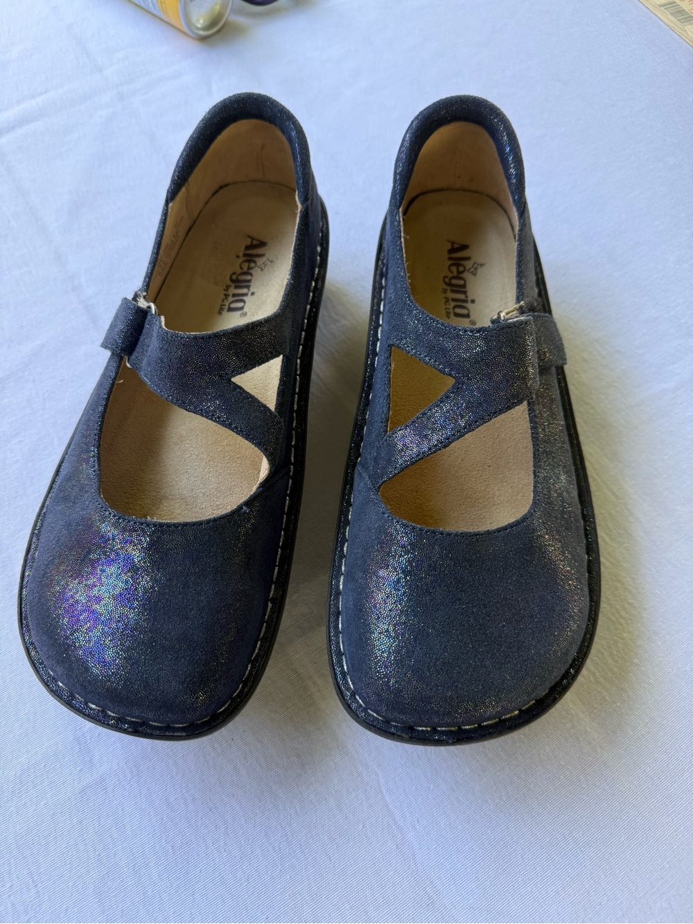Size 41/10 US Alegria Iridescent Navy Mary Jane Shoes